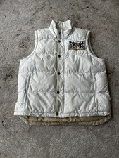 Fishbone Vintage Puffer Vest White Beige Quil...