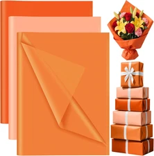 90 Sheets Orange Tissue Paper for Gift Bags, Colored Gift Wrapping Paper Tissue 