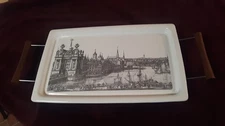 1970'S CORNING WARE STOCKHOLM DESIGN TRAY WITH HOLDER