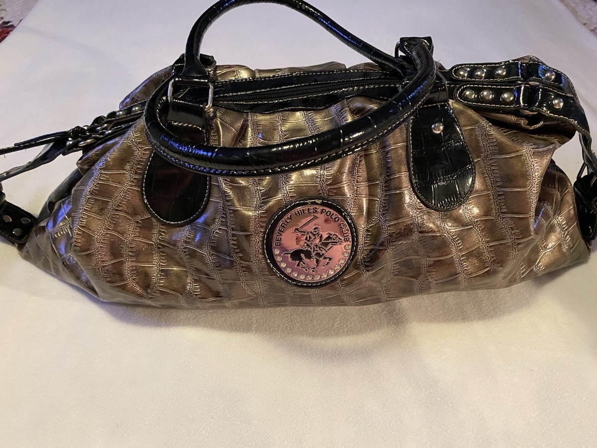Beverly Hills Polo Club Logo Vintage Y2K Handbag Tan Brown 