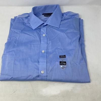 #ad Tommy Hilfiger Slim Fit Non Iron Dress Shirt Blue 15 32 33 $23.74