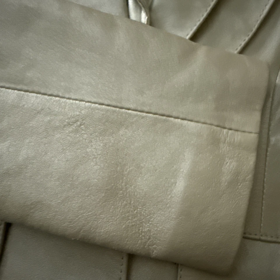 Arden B. Leather Tailored Jacket Beige Sz XS Trending Blazer Boho - Image 4 of 4