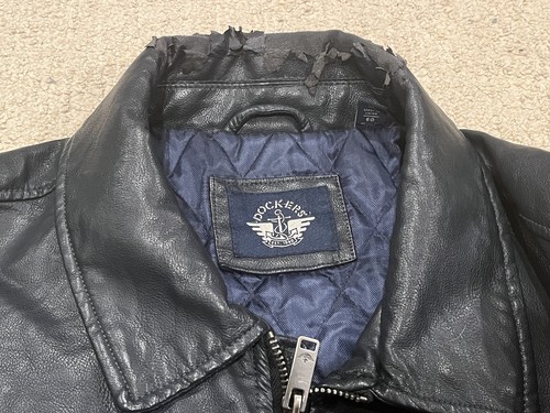 Chaqueta de cuero sintético negra XL Dockers extra grande para hombre - Imagen 7 de 8
