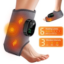 Cordless Foot Ankle Massager Pain Relief with 6 Heat Levels, 3 Vibration Modes