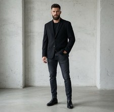 Calvin Klein black blazer mens Sz 39R 2 button lined H-1