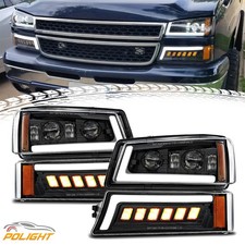 Full Led Headlight Drl Bumper Dot Marker Lamp For Chevy Silverado 1500 2500 3500