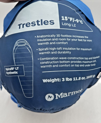 Marmot Men s Trestles 15  Degree Long LZ Sleeping Bag -cobalt Blue