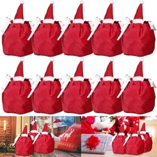 Christmas Gift Bags for Candy or Other Gifts, 5 Pcs, Santa Hat Design