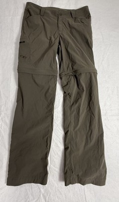 Outdoor Research Equinox Convertible Pants Women's 4 Brown Khaki Zip Pockets