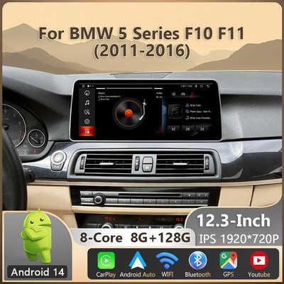 Für BMW 5ER F11 F10 12.3'' 128GB Autoradio Car Stereo GPS HD Apple CarPlay BT5.0