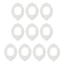 10 Pcs Mini Vintage Frames, 0.9 x 0.8" Resin Tiny Picture Frames, White