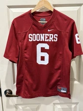 Oklahoma Sooners Football Jersey Youth Large Red Nike Baker Mayfield NWOT