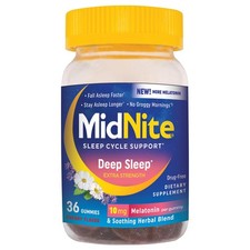 MidNite Deep Sleep Extra Strength, 10 mg Melatonin 36 Count Pack of 1 , Red
