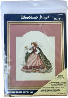 Mar Bek Woodland Angel Counted Cross Stitch Kit Vintage Serendipity Designs New