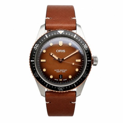 Oris Divers Sixty Five Steel Brown Dial Men Watch 01 733 7707 4356-07 5 20 45