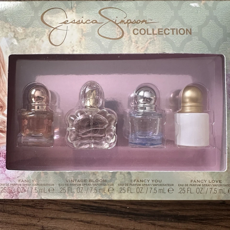 Jessica Simpson De Colección Bloom Fancy Collection Mini Perfume Set de Regalo SELLADO .25 oz e Foto 2 de 4