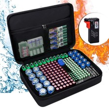 ENGPOW Battery Organizer, Fireproof Battery Organizer Storage Case with Tester
