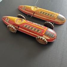VINTAGE 1940's MARX 12 TIN LITHO WIND-UP TOY INDY RACE CAR