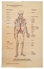 American Red Cross First Aid Instruction Chart Poster