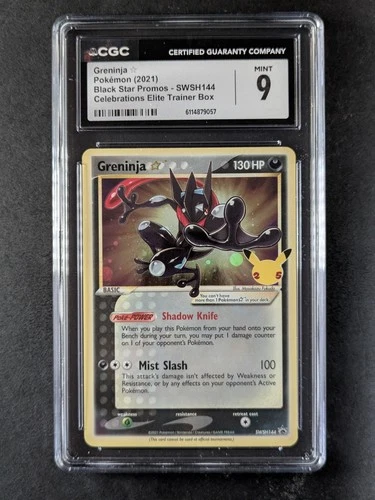 2021 Pokemon GRENINJA GOLD STAR #SWSH144 Black Star Promo Celebrations ETB CGC 9