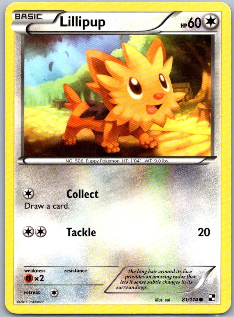 Lillipup (81) 81/114 Black and White Common Normal NM
