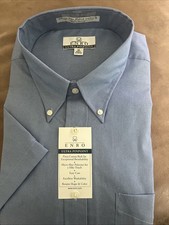 Men  s short sleeve pinpoint oxford Enro shirt   size 18 neck