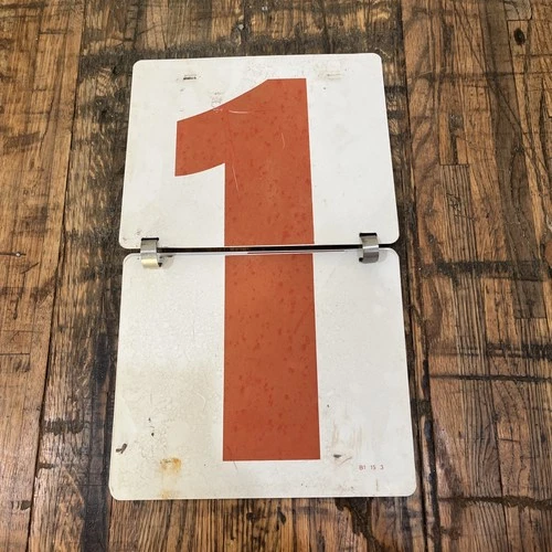 Vintage 1950's 60's Gas Service Station Metal Sign Price Flip Numbers 1 & 2