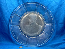 FIRST PRESIDENT CZECHO-SLOVAK REPUBLIC MASARYK COMMEMORATIVE FROSTED GLASS PLATE