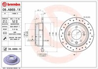 2X Brembo 08.A869.1X Bremsscheibe FüR Hyundai KIA