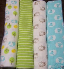 New Neutral Single Gerber Flannel Receiving Blanket, Baby Shower
