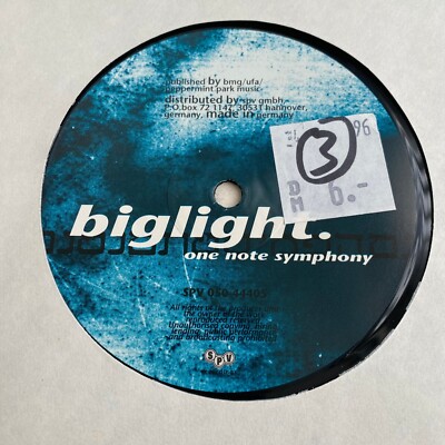 Big Light - One Note Symphony (12'', Maxi) (Very Good Plus (VG+)) - 3468181722