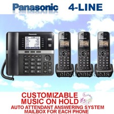 PANASONIC KX-TGW420B DECT6.0 4-LINE PHONE SYSTEM 3 CORDLESS-DIGITAL RECEPTIONIST