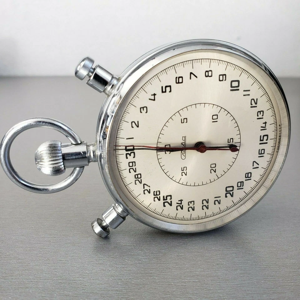 Cronómetro Slava Cronómetro Temporizador Mecánico 3 Botones Vintage Soviético Foto 3 de 4
