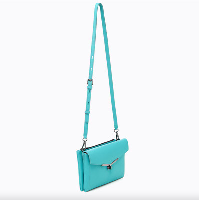 NEW W/ TAGS BOTKIER VALENTINA CROSSBODY VERDIGRIS BLUE LEATHER PURSE HANDBAG!