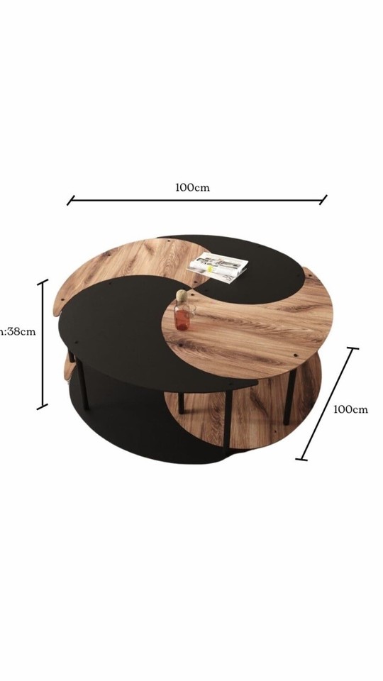 Set of 4pieceLarge Coffee Table & 4 Nesting Tables Side living room