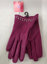 Ladies Purple Leather Gloves - Size Small - Studded - Shop Now for Autumn/Winter