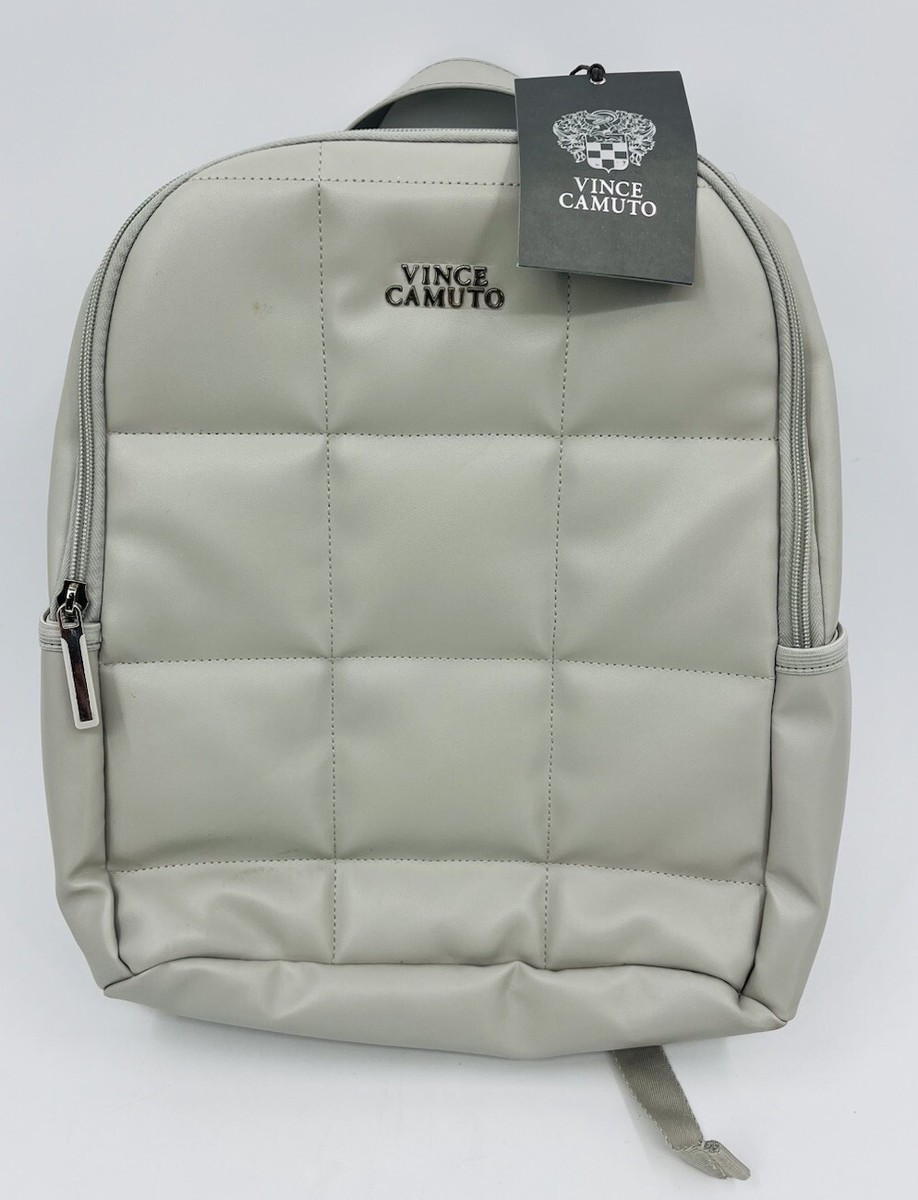 Vince Camuto Addison Gray Quilted Puffy Backpack Faux  display picture 3