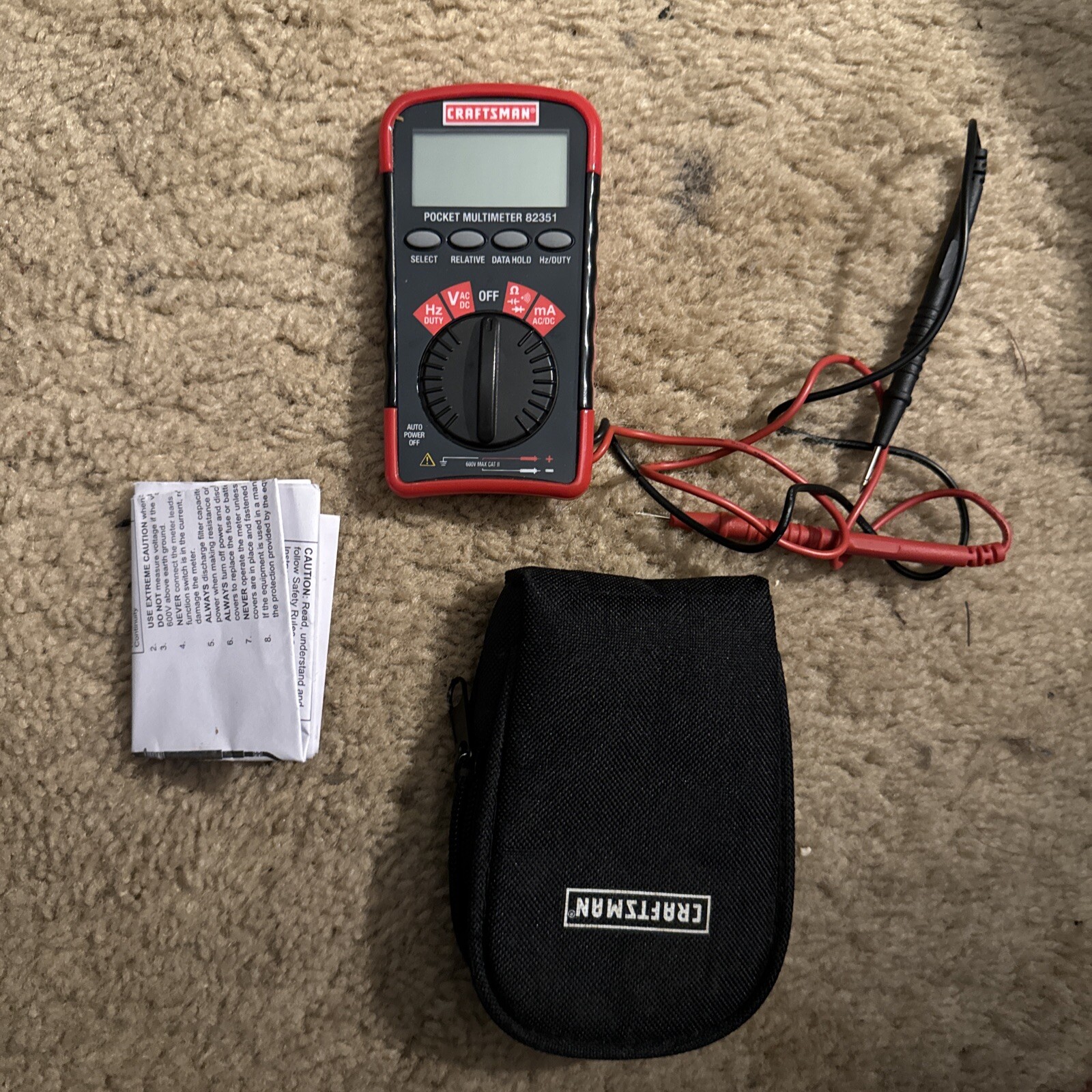Sears Craftsman Digital Multimeter 82351 Volt AC DC Tester eBay