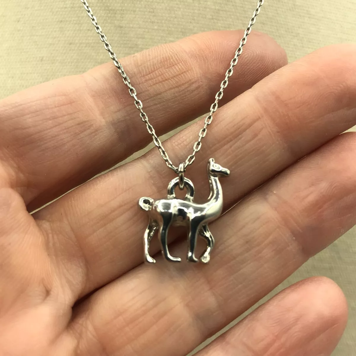 NEXT Silver Tone 3D Camel Pendant Necklace Christmas Party Retro