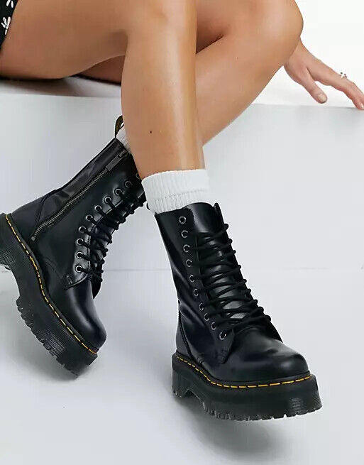 DR. MARTENS JADON PLATFORM BOOTS BLACK LEATHER MEN'S SZ 9 DR. MARTENS JADON PLATFORM BOOTS BLACK LEATHER MEN'S SZ 9