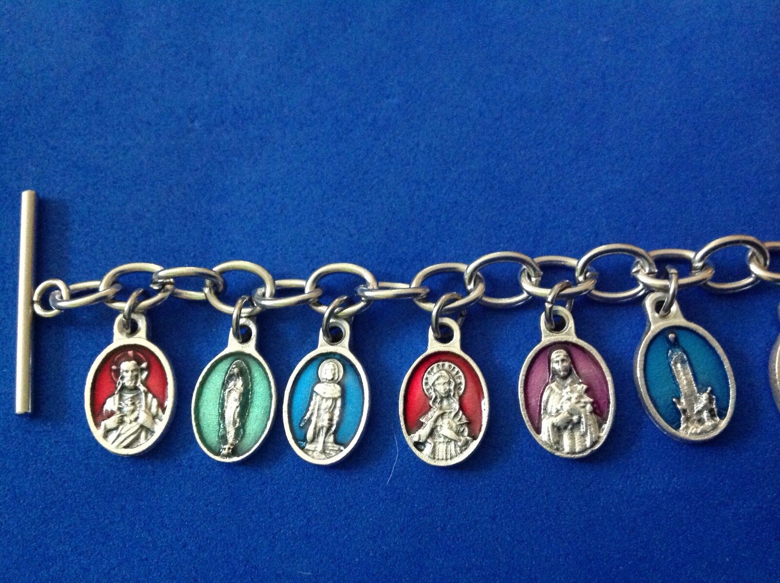 Custom Religious Catholic Saint Medal Charm Bracelet MINI Medals 7