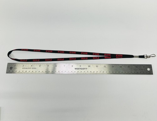 FHM Magazine Logo Black and Red Nylon Lanyard with Metal Clip - Picture 3 of 4
