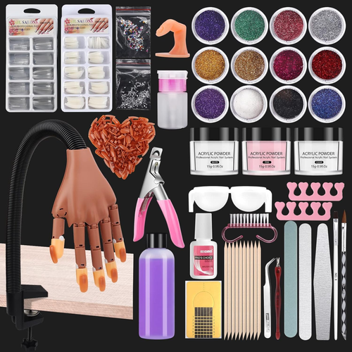 Nail Practice Hand for Acrylic Nail Kit, Fake Nail Mannequin Hand for Nails Prac