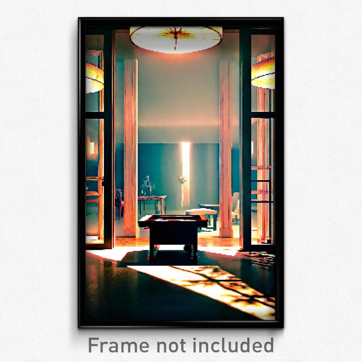 8 Bit Psychedelic Pixel Art Poster - Trippy Video Game Home Decor