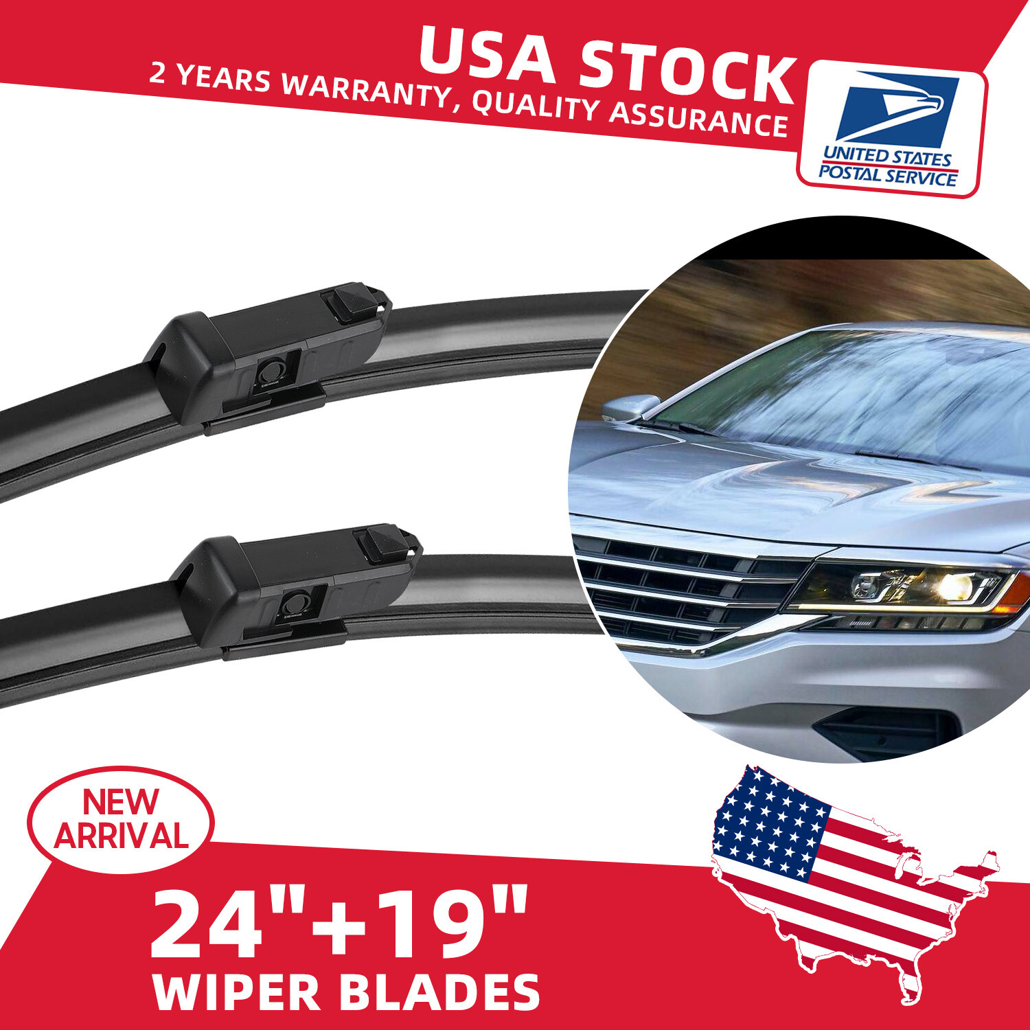 2011-2018 VW Jetta 24+19 inch OEM replacement wiper blades