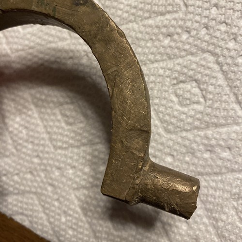 VTG Antique? Primitive Handmade Heavy Duty Brass Trunk Pull Handle Blacksmith? - Imagen 2 de 24