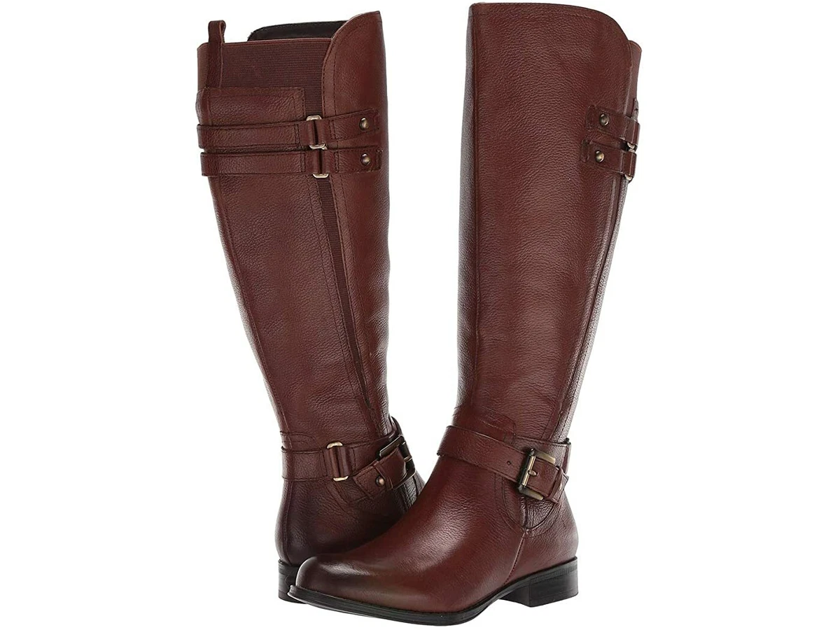 Naturalizer wide calf leather boots cheap