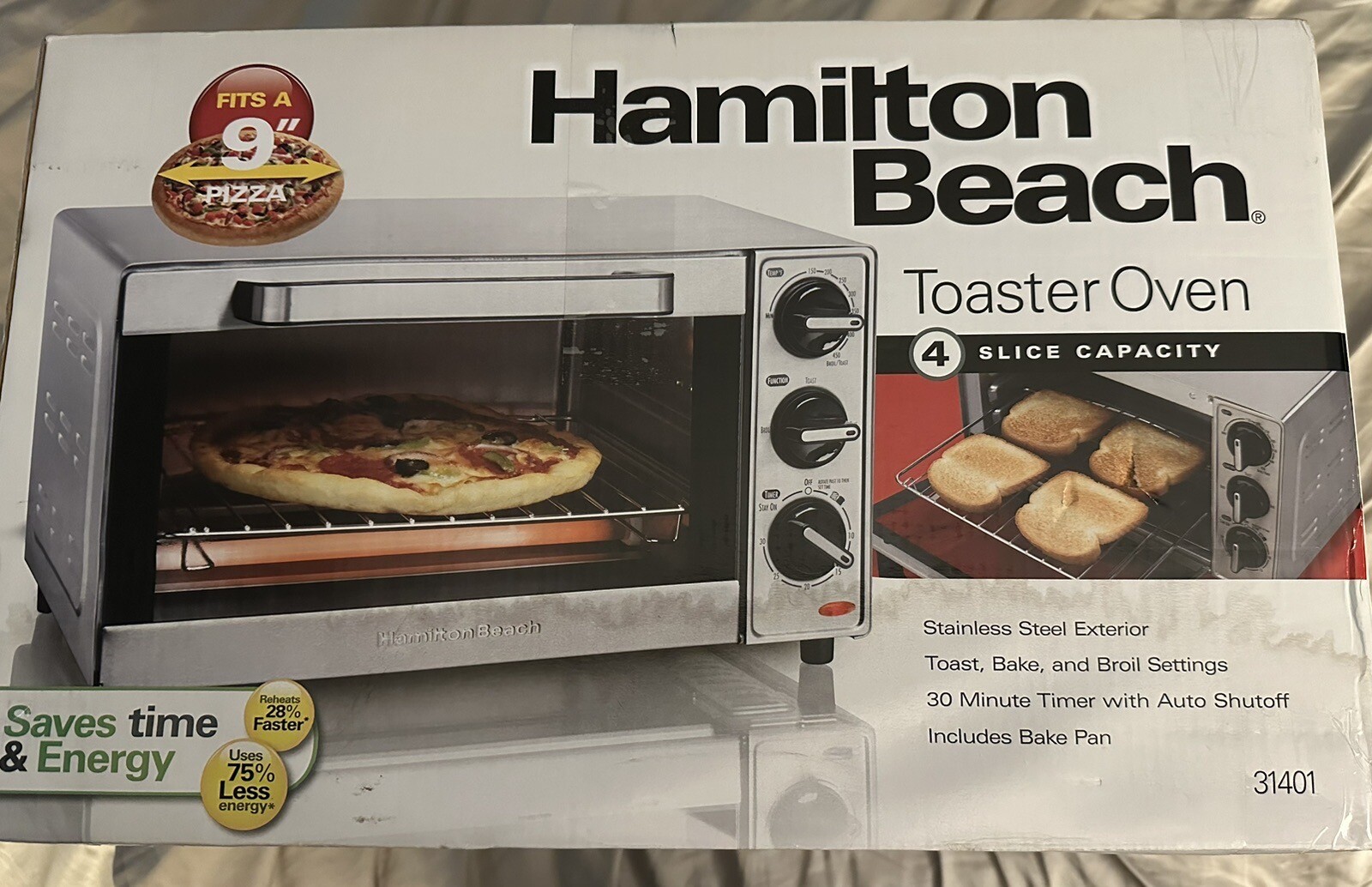 Hamilton Beach 4 Slice Toaster Oven Stainless Steel 31401 eBay