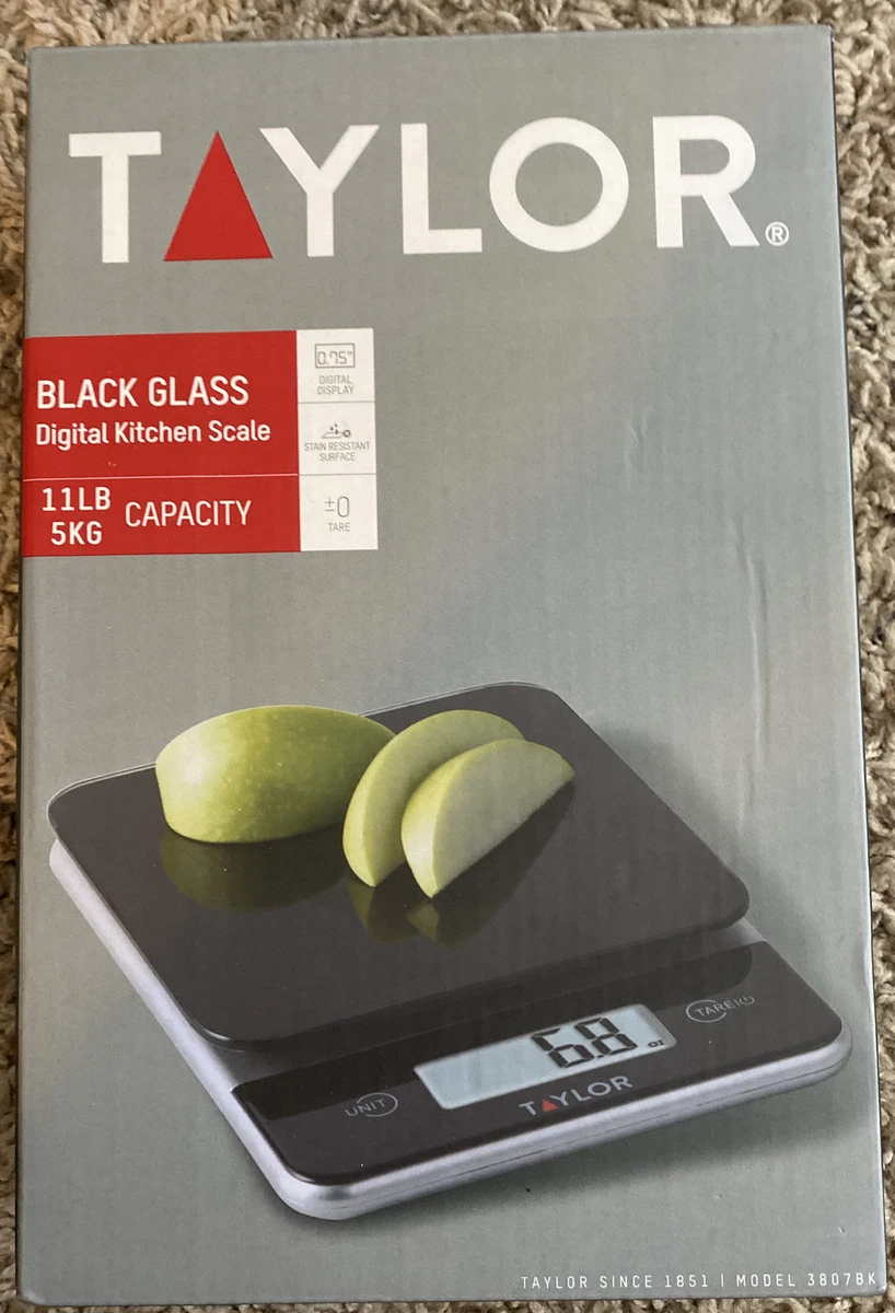 Taylor Digital Kitchen Glass Top 11lb Food Scale Black