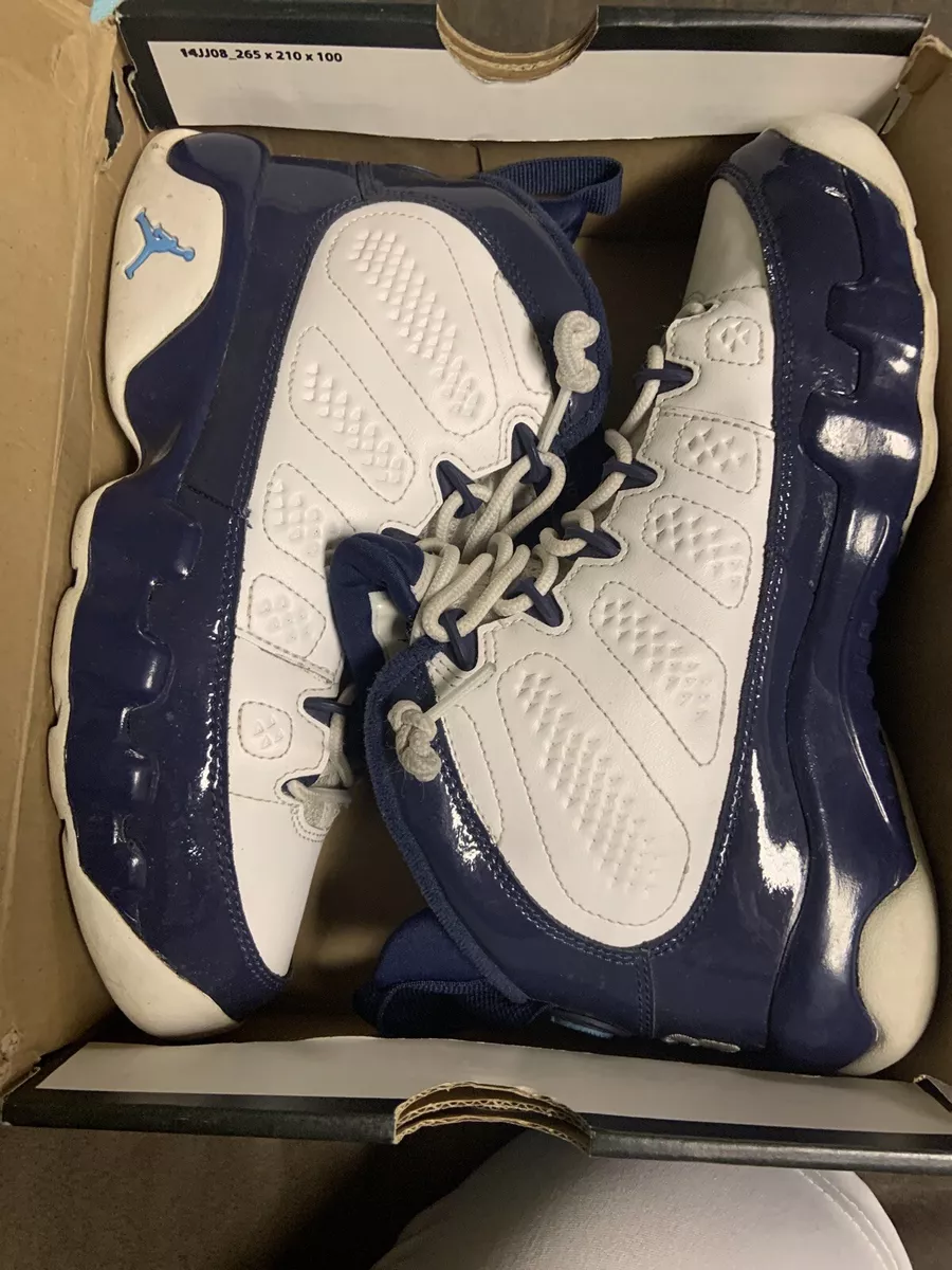 Nike Air Jordan 9 retro blanco azul universitario. Talla 5 5 Y
